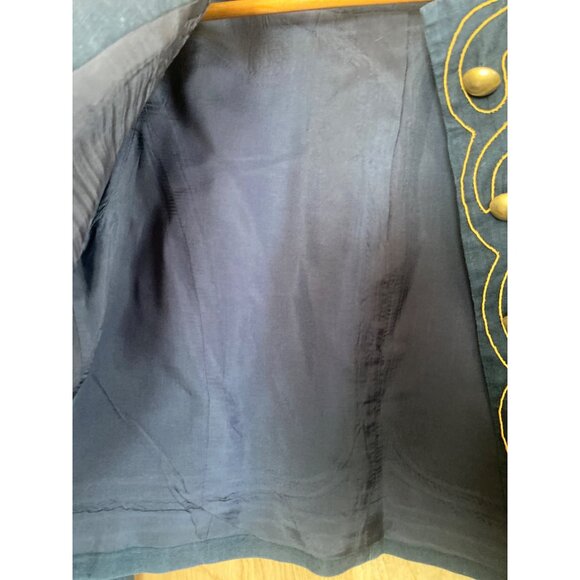 1980s/90s Marie St. Claire Navy Blue Linen Blend 2-Pc Short Set w/Pockets Siz4 4 - Picture 7 of 14